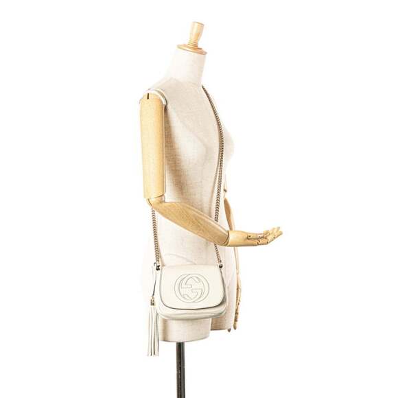 GUCCI Authentic White Leather Shoulder Bag - Picture 10 of 10